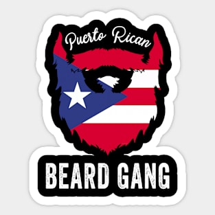 Puerto Rican Beard Gang - Puerto Rico National Flag Beard Sticker